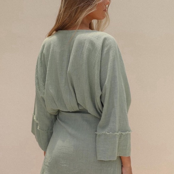 Gillia Green Wrap Dress - Picture 3 of 11